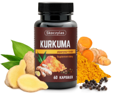 Skoczylas Kurkuma, piperyna, imbir, resweratrol i kwercetyna - 60 Kapsułek