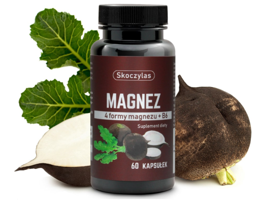 Skoczylas Magnez 4 formy - czarna rzepa - 60 Kapsułek