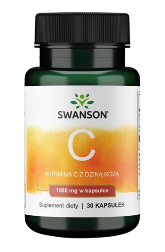 Swanson Witamina C 1000 mg + Dzika Róża – 30 Kapsułek