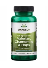 Swanson Full Spectrum Waleriana Rumianek i Chmiel - 60 Kapsułek