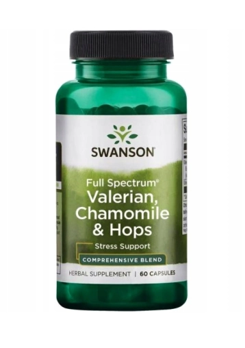 Swanson Full Spectrum Waleriana Rumianek i Chmiel - 60 Kapsułek