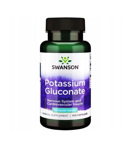 Swanson Glukonian Potasu 99 mg – 100 Kapsułek
