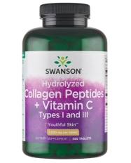 Swanson Hydrolizowany kolagen I i III + C - 250 Tabletek