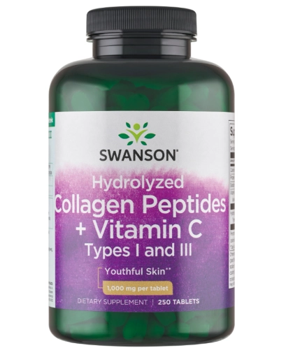 Swanson Hydrolizowany kolagen I i III + C - 250 Tabletek
