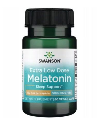 Swanson Melatonina 500mcg - 60 Kapsułek