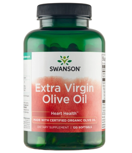 Swanson Olive Oil Extra Virgin 1000 mg – 120 Kapsułek