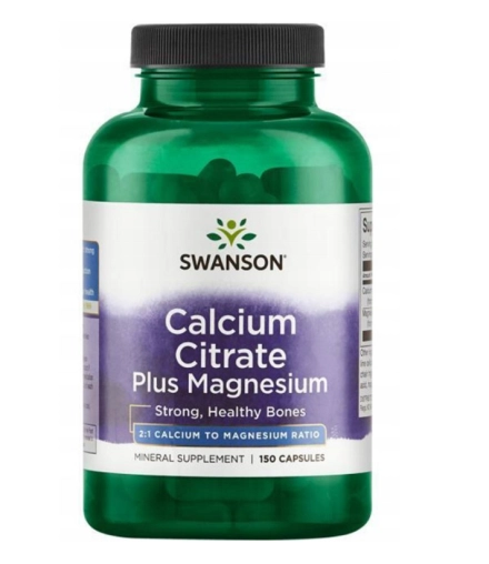 Swanson Cytrynian Wapnia + Magnez – 150 Kapsułek