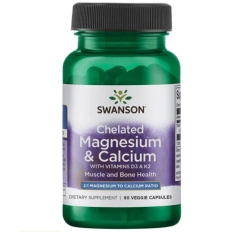 Swanson Albion Chelat Magnezu i Wapnia z D3 i K2 - 90 Kapsułek