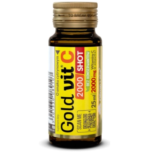 Olimp Gold Vit C 2000 Shot Ampułka szklana 25ml Cytrynowy