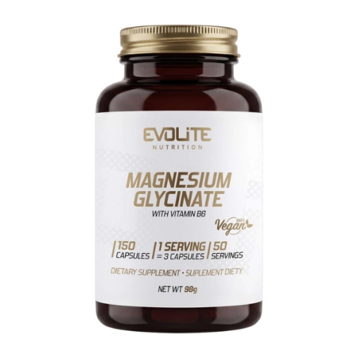 Evolite Magnesium Glycinate 555mg + B6 150 Kapsułek Wege