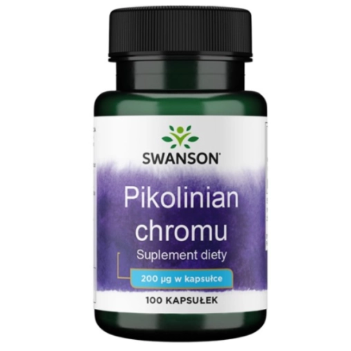 Swanson Chrom pikolinian 200mcg - 100 Kapsułek