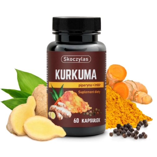 Skoczylas Kurkuma, piperyna, imbir, resweratrol i kwercetyna - 60 Kapsułek