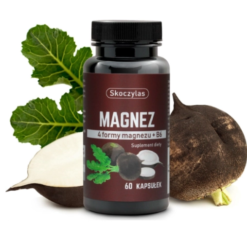 Skoczylas Magnez 4 formy - czarna rzepa - 60 Kapsułek