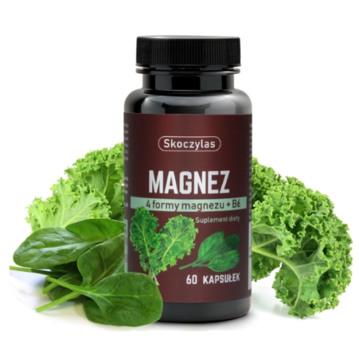 Skoczylas Magnez 4 formy - szpinak, jarmuż - 60 Kapsułek