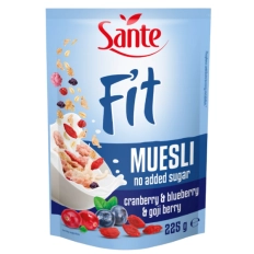 Sante Fit Musli bez dodatku cukru żurawina & borówka jagody goji 225g