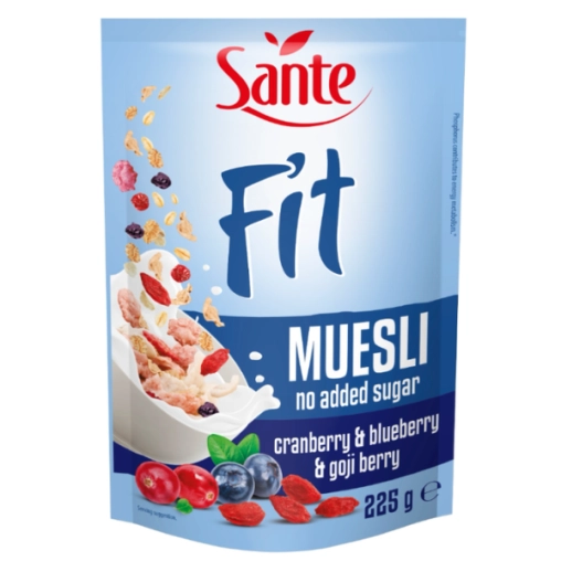 Sante Fit Musli bez dodatku cukru żurawina & borówka jagody goji 225g