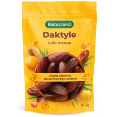 Bakalland Daktyle suszone całe owoce bez pestek - 100g