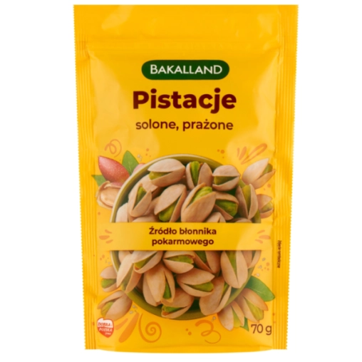 Bakalland Pistacje w łupinie solone prażone w piecu - 70g